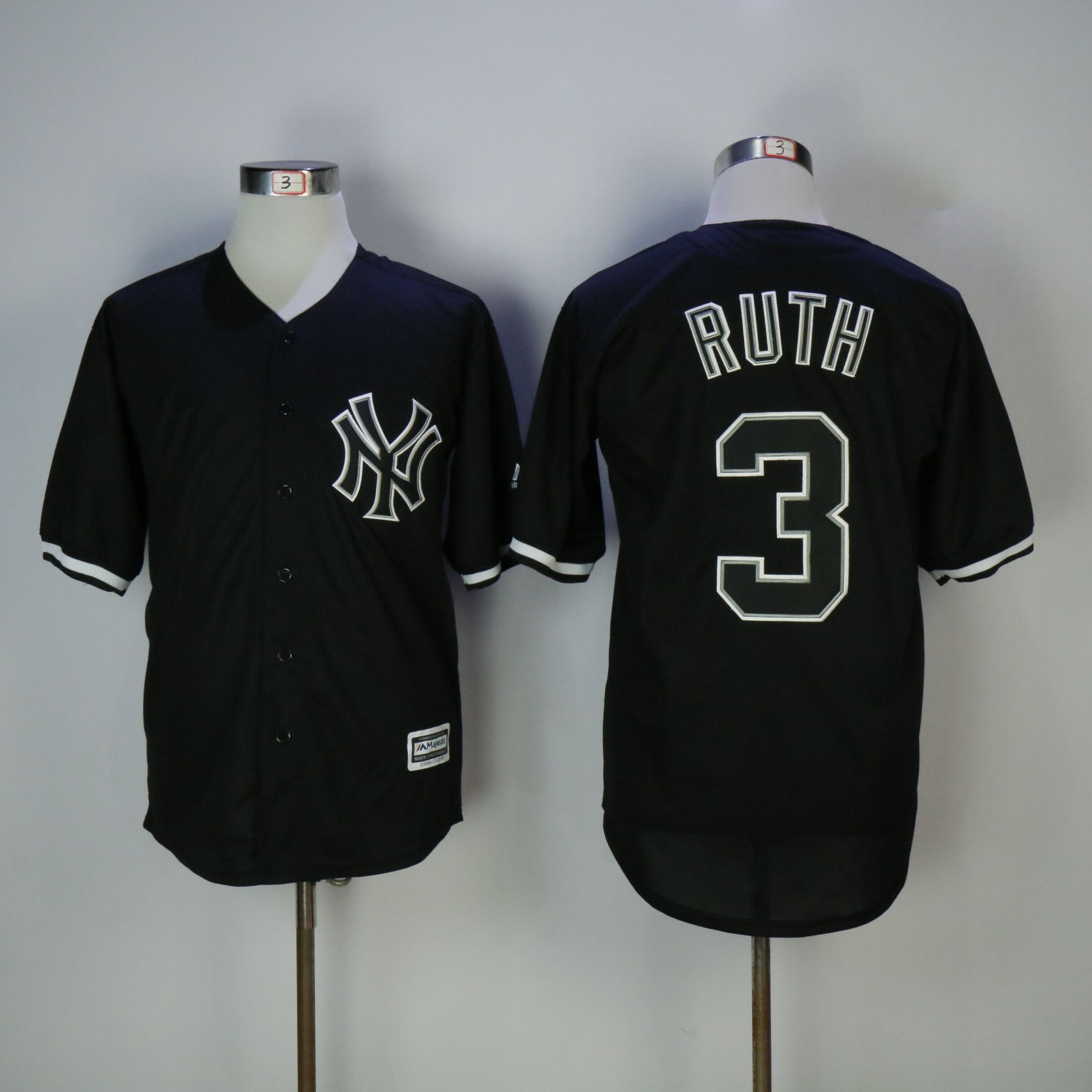 Men New York Yankees #3 Ruth Black MLB Jerseys->new york yankees->MLB Jersey